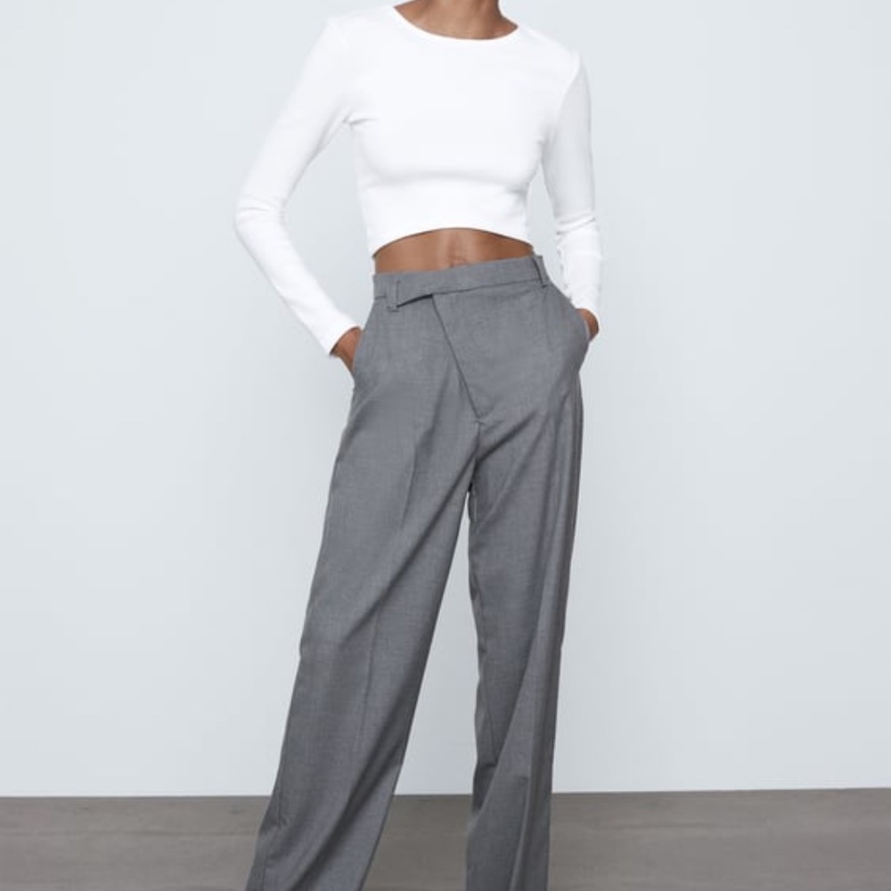 Zara wide leg high rise pants